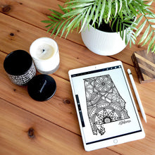 Load image into Gallery viewer, alabama usa coloring pages | state map coloring pages for adults | Coloring pages for kids | alabama usa map coloring sheets | state map coloring page | united states coloring page | united states of america | map of america