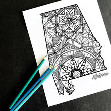 Load image into Gallery viewer, alabama usa coloring pages | state map coloring pages for adults | Coloring pages for kids | alabama usa map coloring sheets | state map coloring page | united states coloring page | united states of america | map of america