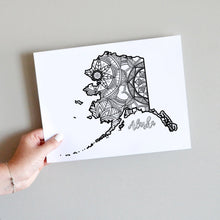 Load image into Gallery viewer, alaska usa coloring pages | state map coloring pages for adults | Coloring pages for kids | alaska usa map coloring sheets | state map coloring page | united states coloring page | united states of america | map of america