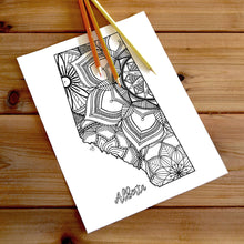 Load image into Gallery viewer, alberta canada coloring pages | Coloring pages for adults | Coloring pages for kids | canada map coloring sheets | alberta map coloring page | canadian provinces coloring page