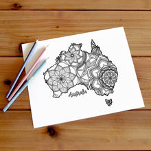 Load image into Gallery viewer, australia coloring pages | Coloring pages for adults | Coloring pages for kids | australia map coloring sheets | australia map coloring page | australia coloring page
