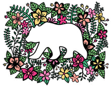 Load image into Gallery viewer, Free coloring pages | Coloring pages for adults | Coloring pages for kids | flower coloring sheets | bear | animal coloring sheets