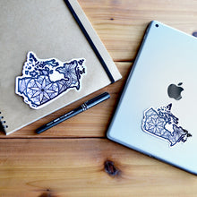 Load image into Gallery viewer, Canada Sticker | Map of Canada Sticker | Map Art | Travel Gift Ideas | Canadian Province Sticker | Canada Map | Travel Sticker | Map Sticker