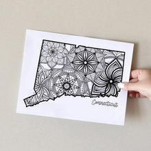 Load image into Gallery viewer, connecticut usa coloring pages | state map coloring pages for adults | Coloring pages for kids | connecticut usa map coloring sheets | state map coloring page | united states coloring page | united states of america | map of america