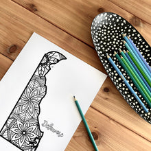 Load image into Gallery viewer, delaware usa coloring pages | state map coloring pages for adults | Coloring pages for kids | delaware usa map coloring sheets | state map coloring page | united states coloring page | united states of america | map of america