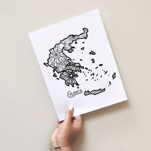 Load image into Gallery viewer, adult coloring pages | Coloring pages for adults | Coloring pages for kids | greece map coloring sheets | greece map coloring page | greece coloring page