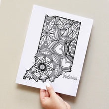 Load image into Gallery viewer, indiana usa coloring pages | state map coloring pages for adults | Coloring pages for kids | indiana usa map coloring sheets | state map coloring page | united states coloring page | united states of america | map of america