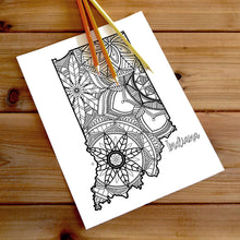 Load image into Gallery viewer, indiana usa coloring pages | state map coloring pages for adults | Coloring pages for kids | indiana usa map coloring sheets | state map coloring page | united states coloring page | united states of america | map of america