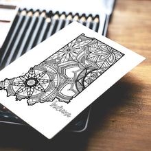 Load image into Gallery viewer, indiana usa coloring pages | state map coloring pages for adults | Coloring pages for kids | indiana usa map coloring sheets | state map coloring page | united states coloring page | united states of america | map of america