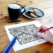 Load image into Gallery viewer, iowa usa coloring pages | state map coloring pages for adults | Coloring pages for kids | iowa usa map coloring sheets | state map coloring page | united states coloring page | united states of america | map of america