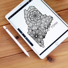 Load image into Gallery viewer, maine usa coloring pages | state map coloring pages for adults | Coloring pages for kids | maine usa map coloring sheets | state map coloring page | united states coloring page | united states of america | map of america