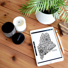 Load image into Gallery viewer, maine usa coloring pages | state map coloring pages for adults | Coloring pages for kids | maine usa map coloring sheets | state map coloring page | united states coloring page | united states of america | map of america