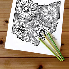 Load image into Gallery viewer, ohio usa coloring pages | state map coloring pages for adults | Coloring pages for kids | ohio usa map coloring sheets | state map coloring page | united states coloring page | united states of america | map of america