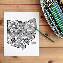 Load image into Gallery viewer, ohio usa coloring pages | state map coloring pages for adults | Coloring pages for kids | ohio usa map coloring sheets | state map coloring page | united states coloring page | united states of america | map of america