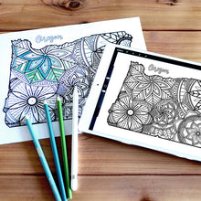 Load image into Gallery viewer, oregon usa coloring pages | state map coloring pages for adults | Coloring pages for kids | oregon usa map coloring sheets | state map coloring page | united states coloring page | united states of america | map of america