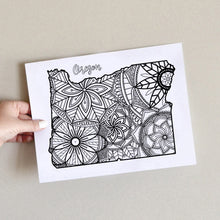 Load image into Gallery viewer, oregon usa coloring pages | state map coloring pages for adults | Coloring pages for kids | oregon usa map coloring sheets | state map coloring page | united states coloring page | united states of america | map of america