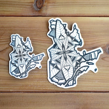 Load image into Gallery viewer, Quebec Canada Sticker | Map of Canada Sticker | Map Art | Travel Gift Ideas | Canadian Province Sticker | Canada Map | Travel Sticker | Map Sticker