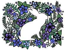 Load image into Gallery viewer, Free coloring pages | Coloring pages for adults | Coloring pages for kids | flower coloring sheets | rabbit | easter bunny | animal coloring sheets