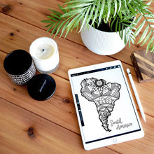 Load image into Gallery viewer, south america coloring pages | Coloring pages for adults | Coloring pages for kids | south america map coloring sheets | south america map coloring page | south america coloring page