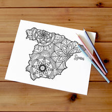 Load image into Gallery viewer, spain coloring pages | Coloring pages for adults | Coloring pages for kids | spain map coloring sheets | spain map coloring page | spain coloring page