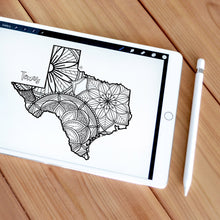 Load image into Gallery viewer, texas usa coloring pages | state map coloring pages for adults | Coloring pages for kids | texas usa map coloring sheets | state map coloring page | united states coloring page | united states of america | map of america