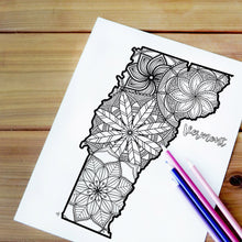 Load image into Gallery viewer, vermont usa coloring pages | state map coloring pages for adults | Coloring pages for kids | vermont usa map coloring sheets | state map coloring page | united states coloring page | united states of america | map of america