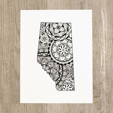 Load image into Gallery viewer, Map of Alberta Canada | Map Art | Travel Gift Ideas | City Map | Mandala Wall Art | Canadian provinces of Canada
