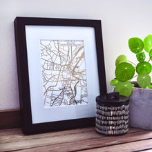 Load image into Gallery viewer, Map of Belfast Northern Ireland | Rose Gold Foil Map Art | Travel Gift Ideas | Belfast City Map | Map Wall Art | Belfast Map | Northern Ireland Map | Northern Ireland Foil City Maps

