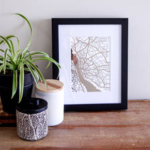 Load image into Gallery viewer, Map of Liverpool England | Rose Gold Foil Map Art | Travel Gift Ideas | Liverpool City Map | Map Wall Art | Liverpool Map | UK Map | UK Foil City Maps