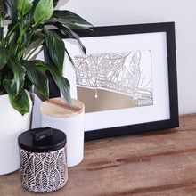 Load image into Gallery viewer, Map of Brighton England | Rose Gold Foil Map Art | Travel Gift Ideas | Brighton City Map | Map Wall Art | Brighton Map | UK Map | UK Foil City Maps