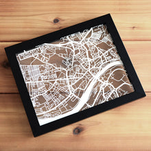 Load image into Gallery viewer, Map of Newcastle England | Papercut Map Art | UK Travel Gift Ideas | Newcastle City Map | Map Wall Art | Newcastle Map | England Map | UK Papercut City Maps