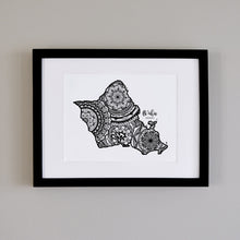 Load image into Gallery viewer, Map of Hawaii | Map of Oahu Hawaii | Map Art | Travel Gift Ideas | Hawaii City Map | Map Wall Art | Hawaii Map | Hawaii Map