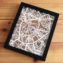 Load image into Gallery viewer, Map of Cambridge England | Papercut Map Art | UK Travel Gift Ideas | Cambridge City Map | Map Wall Art | Cambridge Map | England Map | UK Papercut City Maps
