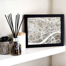 Load image into Gallery viewer, Map of Newcastle England | Papercut Map Art | UK Travel Gift Ideas | Newcastle City Map | Map Wall Art | Newcastle Map | England Map | UK Papercut City Maps