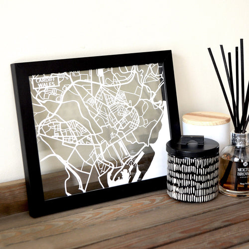 Map of Cardiff Wales | Papercut Map Art | UK Travel Gift Ideas | Cardiff City Map | Map Wall Art | Cardiff Map | Wales Map | UK Papercut City Maps