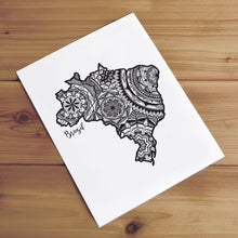 Load image into Gallery viewer, Map of Brazil | Map Art | Travel Gift Ideas | Brazil City Map | Map Wall Art | Brazil Map