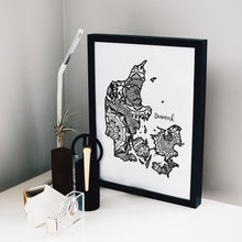 Load image into Gallery viewer, Map of Denmark | Map Art | Travel Gift Ideas | Denmark City Map | Map Wall Art | Denmark Map