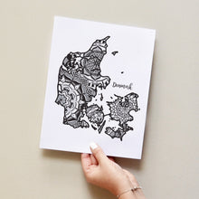 Load image into Gallery viewer, Map of Denmark | Map Art | Travel Gift Ideas | Denmark City Map | Map Wall Art | Denmark Map
