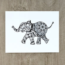 Load image into Gallery viewer, Baby elephant mandala print home decor artwork
