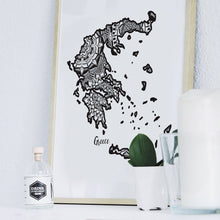 Load image into Gallery viewer, Map of Greece | Map Art | Travel Gift Ideas | Greece City Map | Map Wall Art | Greece Map