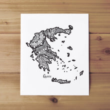 Load image into Gallery viewer, Map of Greece | Map Art | Travel Gift Ideas | Greece City Map | Map Wall Art | Greece Map