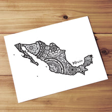 Load image into Gallery viewer, Map of Mexico | Map Art | Travel Gift Ideas | Mexico City Map | Map Wall Art | Mexico Map