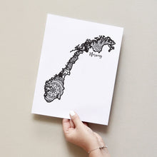 Load image into Gallery viewer, Map of Norway | Map Art | Travel Gift Ideas | Norway City Map | Map Wall Art | Norway Map