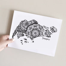 Load image into Gallery viewer, Map of Singapore | Map Art | Travel Gift Ideas | Singapore City Map | Map Wall Art | Singapore Map