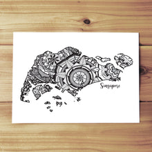 Load image into Gallery viewer, Map of Singapore | Map Art | Travel Gift Ideas | Singapore City Map | Map Wall Art | Singapore Map