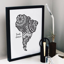 Load image into Gallery viewer, Map of South America | Map Art | Travel Gift Ideas | South America City Map | Map Wall Art | South America Map