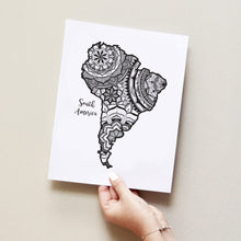 Load image into Gallery viewer, Map of South America | Map Art | Travel Gift Ideas | South America City Map | Map Wall Art | South America Map