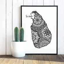 Load image into Gallery viewer, Map of Sri Lanka | Map Art | Travel Gift Ideas | Sri Lanka City Map | Map Wall Art | Sri Lanka Map