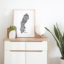 Load image into Gallery viewer, Map of Sweden | Map Art | Travel Gift Ideas | Sweden City Map | Map Wall Art | Sweden Map