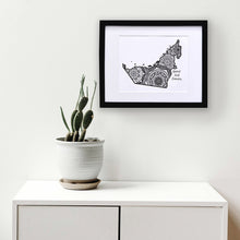 Load image into Gallery viewer, Map of UAE | Map Art | Travel Gift Ideas | UAE City Map | Map Wall Art | United Arab Emirates Map